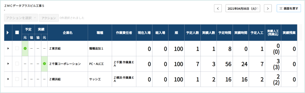 ワークサイト画面イメージ